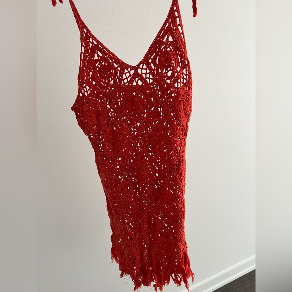 Red Crochet Dress
